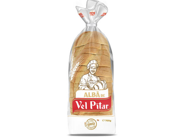Paine din faina alba de grau Vel Pitar, feliata, 700 g