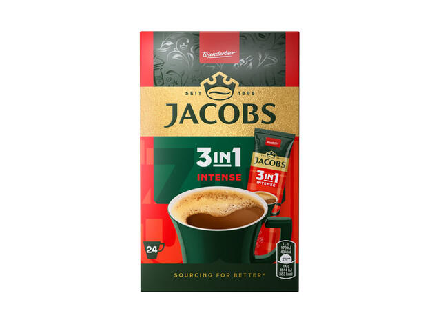 Cafea instant Jacobs 3 in 1 Intense, 24 x 11.1 g