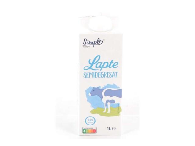 Simpl Lapte de consum semidegresat 1.5%grasime 1L