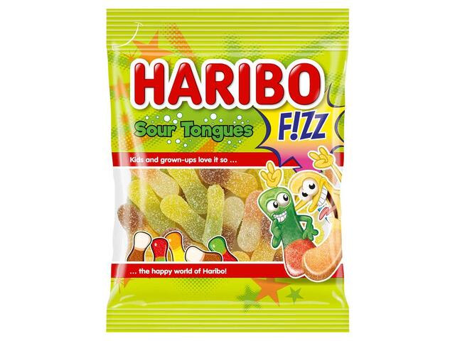 Haribo Sour Tongues Bomboane gumate cu aroma de fructe 100g