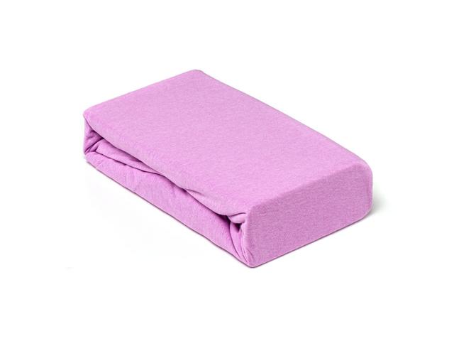 Husa saltea Jersey lila, cu elastic, bumbac 100%, 160 x 200 cm