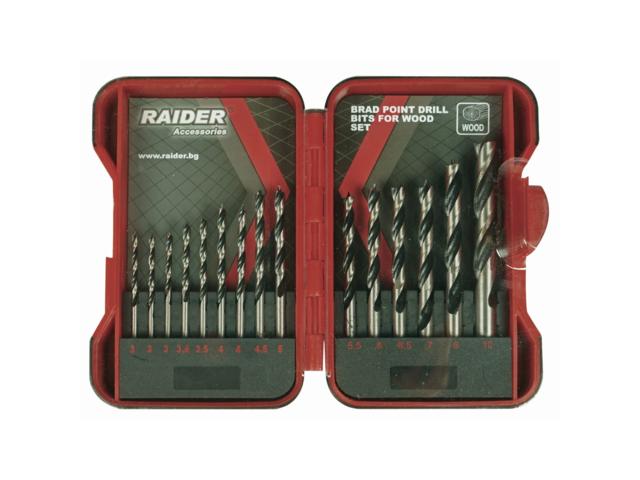 Set 15 burghie Raider, mandrina standard, pentru lemn, 3-10 mm