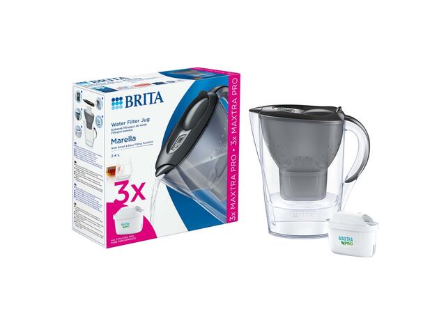 Set cana de filtrat Brita Marella si 3 cartuse Maxtra Pro Pure Performance, 2.4 L