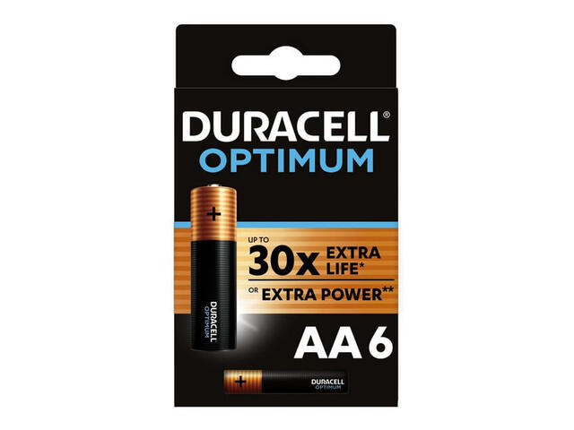 Baterii alcaline Duracell Optimum CEE 3L AA, 6 bucati