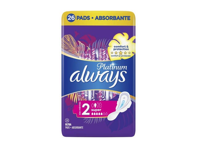 Absorbante Always Platinum Super, 26 bucati