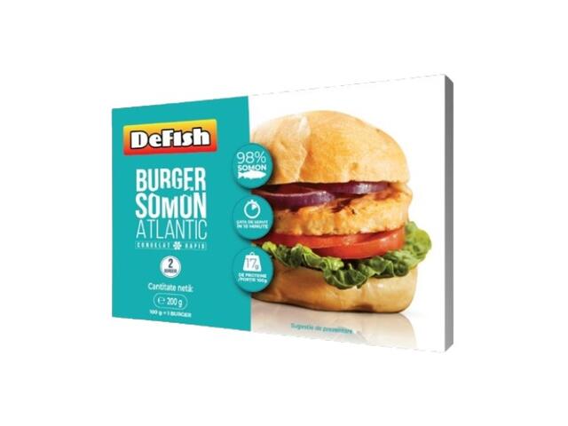 10 Minutes Burger Somon Congelat 2x100g Defish