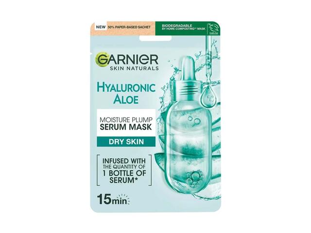 Masca servetel Garnier Hyaluronic Aloe cu extract de Aloe Vera si acid hialuronic pentru super hidratare si revitalizare, 28 g