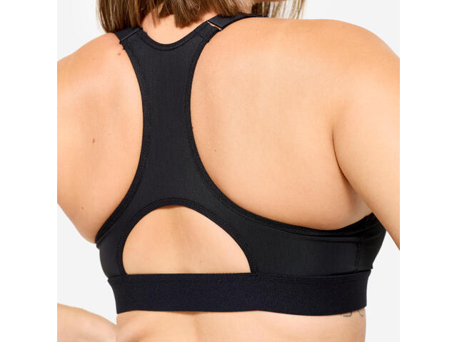 Bustieră cu fermoar și bureți Fitness cardio susținere mare Negru Damă - M