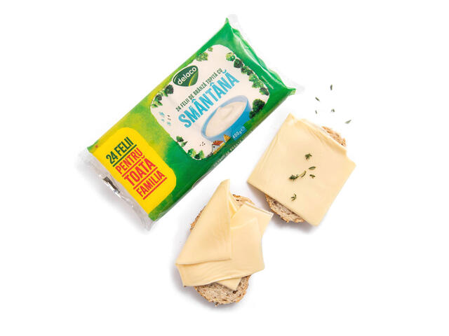 Branza Topita Felii Smantana Delaco 400g