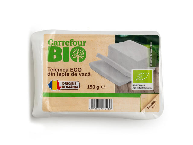 Telemea din lapte de vaca ECO, 150gr Carrefour BIO