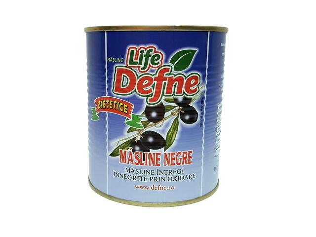 Masline negre intregi Defne, innegrite prin oxidare, 400 g
