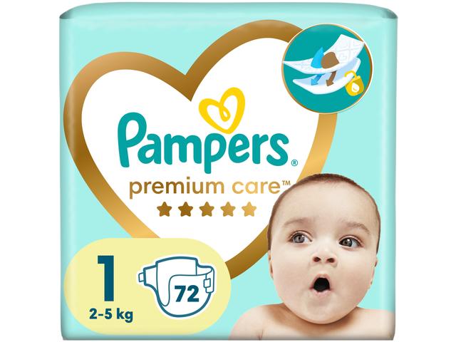 Scutece Premium Care Marimea 1 2-5kg 72buc Pampers