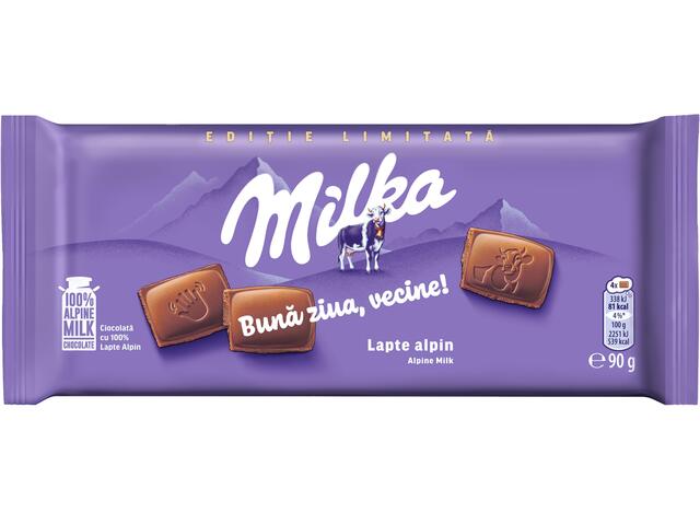 Ciocolata Milka Cu Lapte Alpin 90G