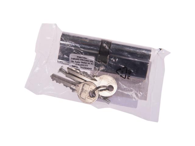 Cilindru Europrofile, alama finisaj nichel, 45 x 45 mm