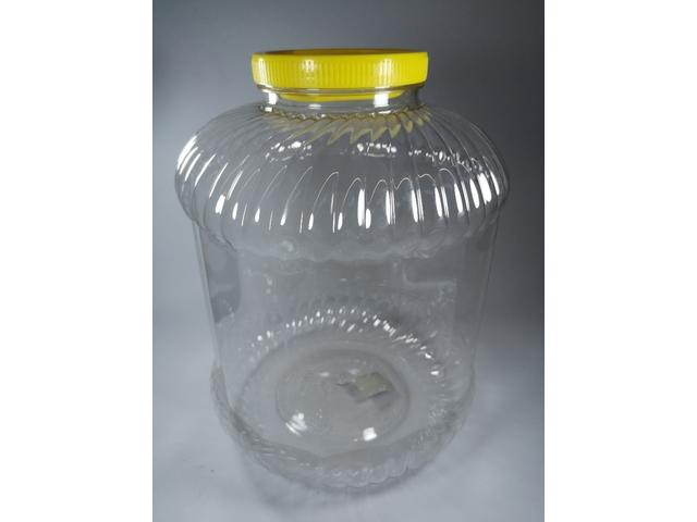 Borcan cu capac si maner, plastic, 10 L, Transparent/Galben