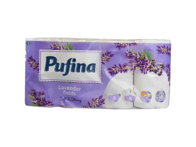 Hartie igienica Campuri de lavanda Lavender fields 3 straturi 8 role Pufina