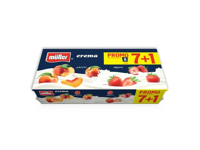 Crema Iaurt cu capsuni si Iaurt cu piersici Pachet 8x125g Muller