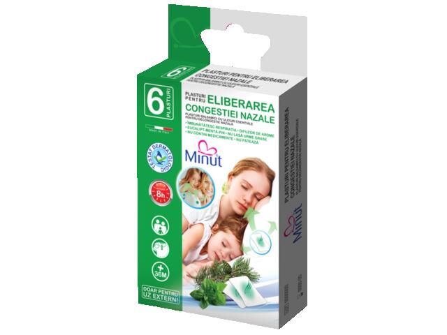Plasturi pentru eliberarea congestiei nazale X 6 buc, Minut