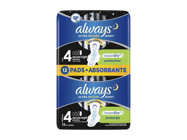 Absorbante Always Ultra Night Assym Duo Pack 12 bucati