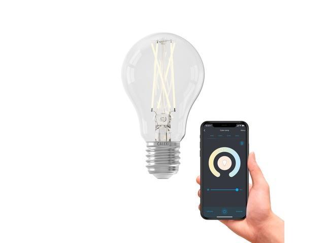 Bec Smart reglabil prin aplicatie LED Calex, model cu filament, A60, 806 lm, CCT 1800-3000 K, E27, 220-240 V, 7 W
