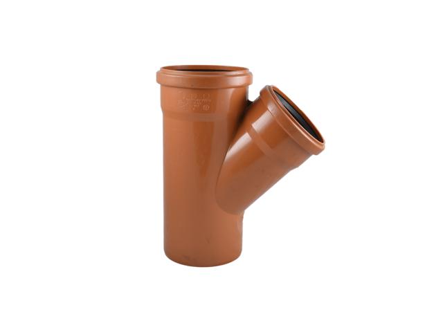 Ramificatie canalizare exterioara PVC Valrom, 45 grade, diametru 125 / 125 mm