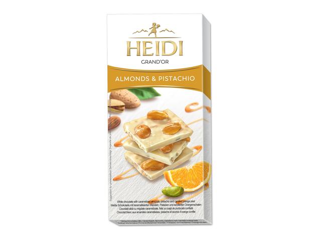 Heidi GrandOr Ciocolata Alba  cu Migdale si Fistic100g