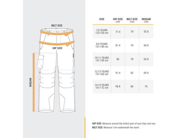 Pantalon Modulabil Drumeție la munte MH500 Negru Băieți 7 -15 aniundefined