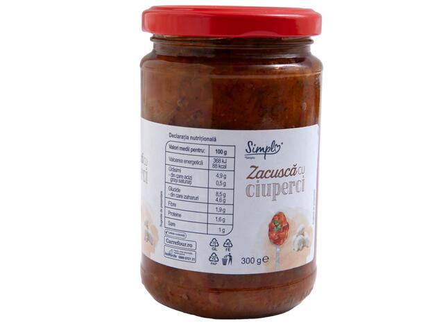Zacusca cu ciuperci, Simpl 300g