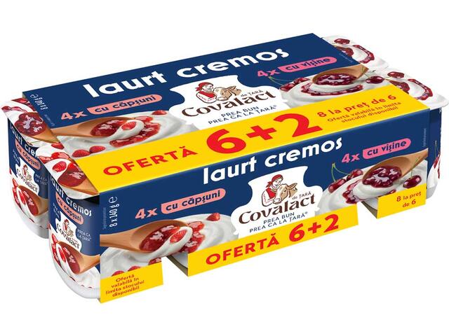 Iaurt Cremos Cu Fructe 5% Grasime 8X140G Covalact