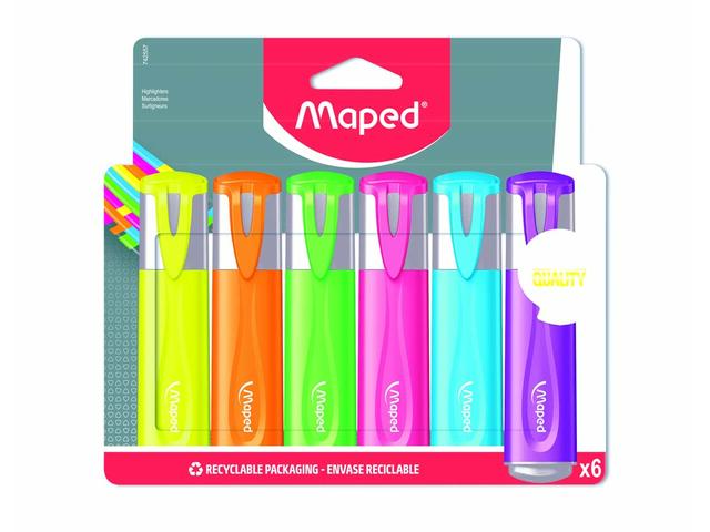 Set 6 markere Fluo Peps' Classic Maped, Multicolor