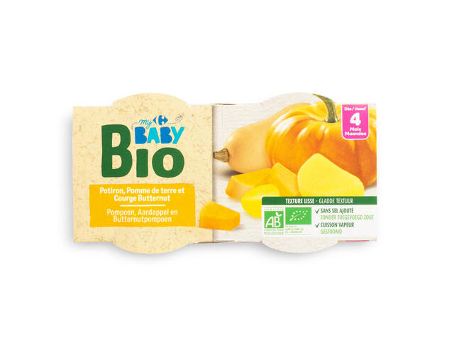 Piure cu dovleac Carrefour My Baby Bio  2x120g