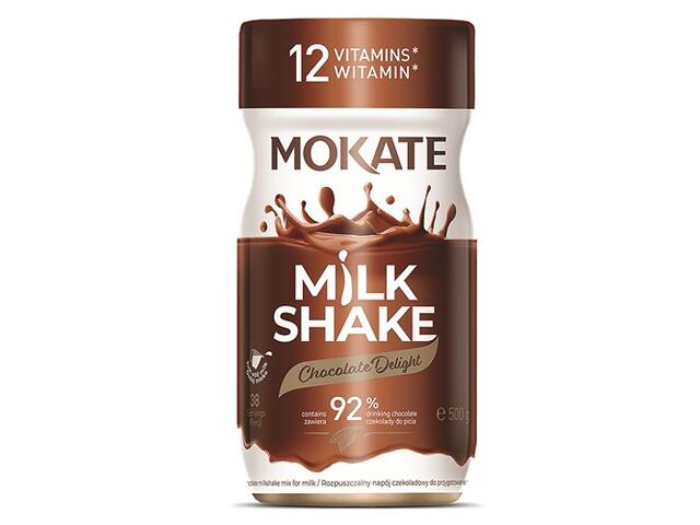 Mokate pudra instant pentru milkshake cu aroma cacao/ capsuni cu adaos de vitamine 500 g
