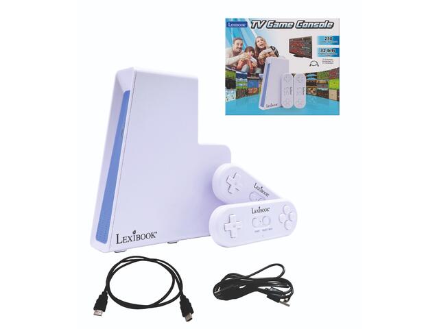 Consola Tv cu 250 jocuri si 2 controlere wireless, Lexibook, 32-Bit Graphics