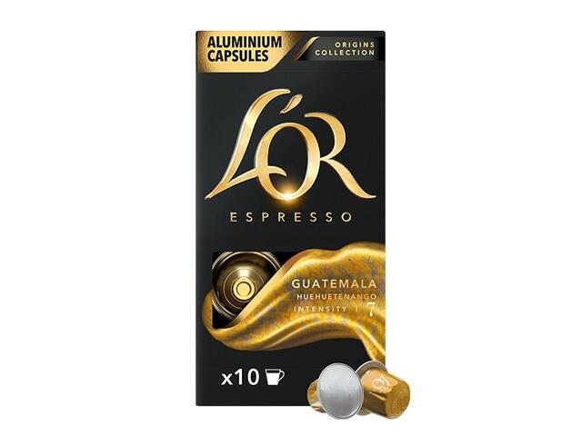 Cafea capsule L'OR Espresso Guatemala, 10 bauturi x 40 ML, compatibile cu sistemul Nespresso Original, 52 g