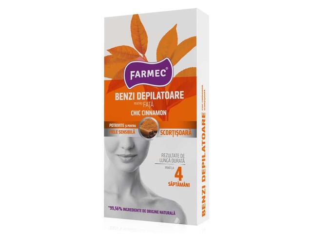 Farmec Chic Cinnamon benzi depilatoare fata 20 bucati + 2 servetele