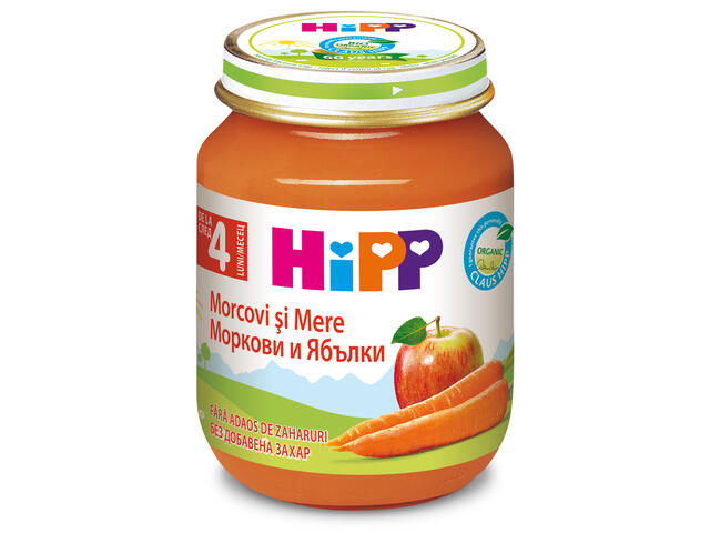 Piure Bio de mere si morcovi Hipp 125g