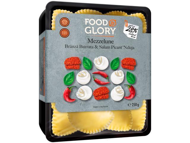 Food & Glory, paste cu ou, umplute cu branza burrata si salam picant Nduja 250g