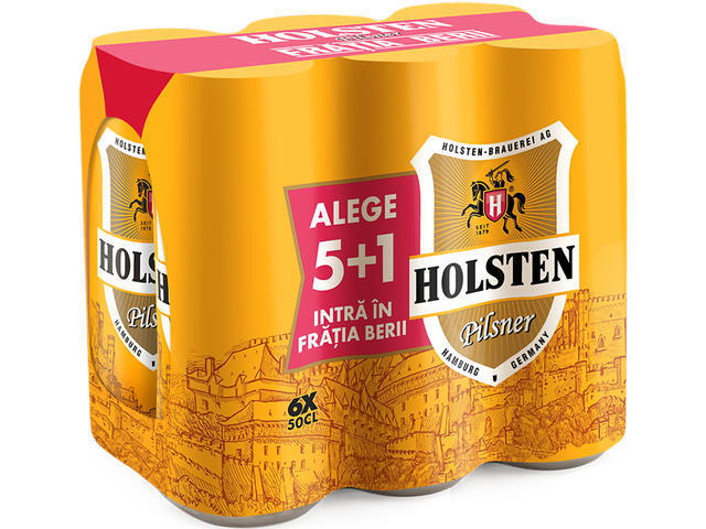 Bere Blonda Holsten Pilsner 5+1 Doza 0.5L