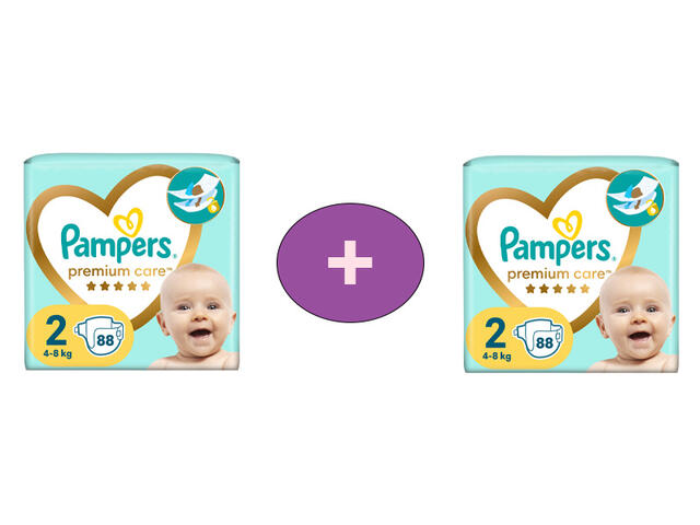 Scutece Pampers Premium Care Nr. 2, 4-8 Kg, 88 bucati, al 2 lea la -50%