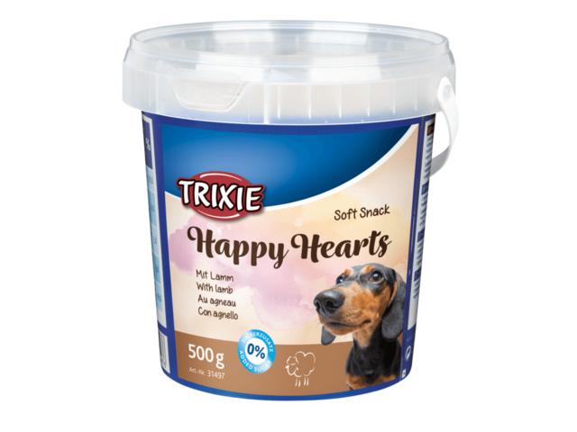 Recompense pentru caini Trixie Drops Happy Hearts cu miel si orez 500g