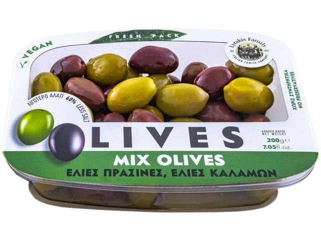 Mix de Masline Kalamon si Verzi 200g LYRAKIS