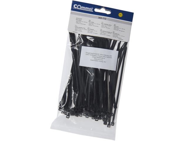 Colier PVC Anco, 3.5 x 150 mm, negru, 100 bucati