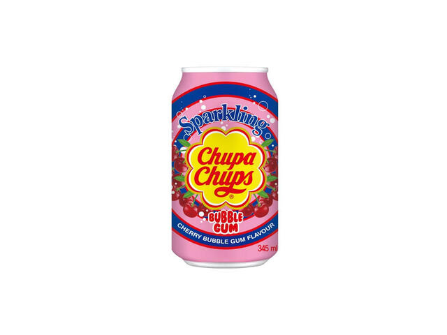 Bautura racoritoare carbogazoasa Chupa Chups Cherry Bubble Gum, 0.345 l