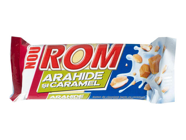 Baton de ciocolata cu arahide si caramel Rom 29g