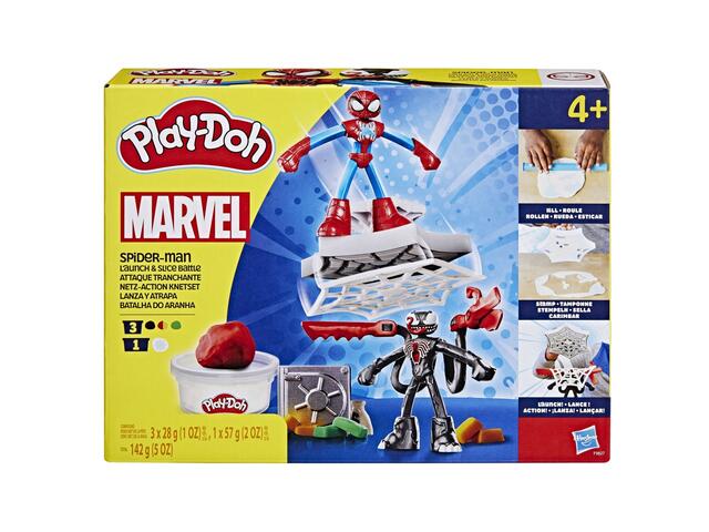 Set de 2 figurine cu lansator si sulita Play Doh Spiderman
