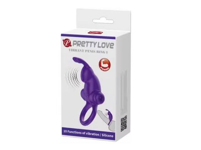 Inel Cu Vibratie Pretty Love Rabbit 10 Functii Purple