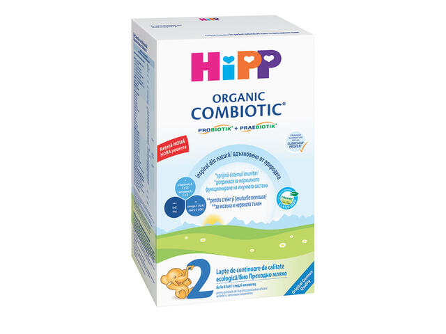 Lapte praf Hipp 2 Eco Combiotic imbogatit cu Omega 3 300g