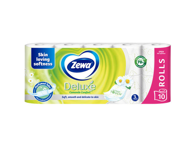 Hartie igienica Zewa Deluxe Camomile Comfort 10 role, 3 straturi