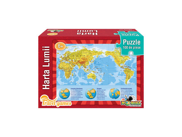 Puzzle educativ Noriel - Harta lumii, 100 piese