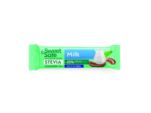 Ciocolata cu lapte cu indulcitor natural din Stevia Sweet & Safe 25g